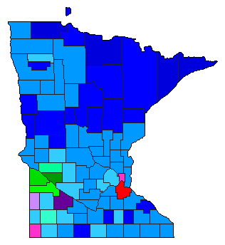 1952 Minnesota County Map of Republican Primary Election Results for Secretary of State