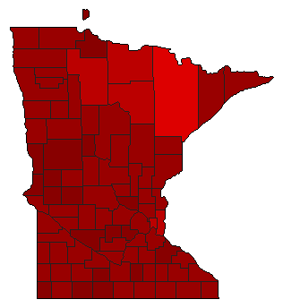 1948 Minnesota County Map of Republican Primary Election Results for State Treasurer