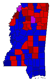 2007 Mississippi County Map of Republican Primary Election Results for Agriculture Commissioner