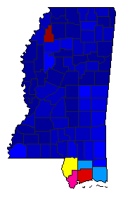 2011 Mississippi County Map of Republican Primary Election Results for Governor