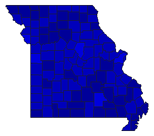 2002 Missouri County Map of Republican Primary Election Results for State Auditor