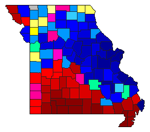 1932 Missouri County Map of Republican Primary Election Results for Senator