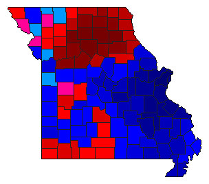1980 Missouri County Map of Republican Primary Election Results for Senator