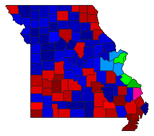 1932 Missouri County Map of Republican Primary Election Results for Governor