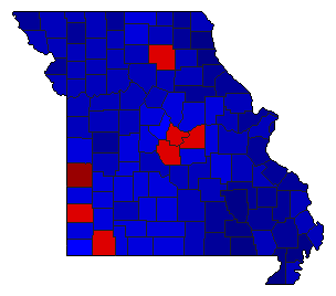 1980 Missouri County Map of Republican Primary Election Results for Governor
