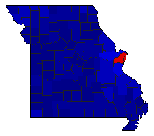 1984 Missouri County Map of Republican Primary Election Results for Governor
