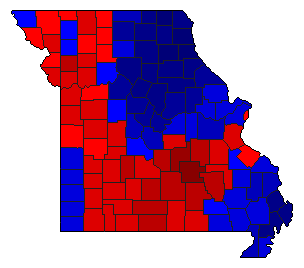 2008 Missouri County Map of Republican Primary Election Results for Governor