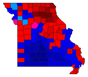 1984 Missouri County Map of Republican Primary Election Results for Lt. Governor