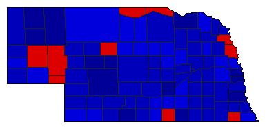 1982 Nebraska County Map of Republican Primary Election Results for Senator