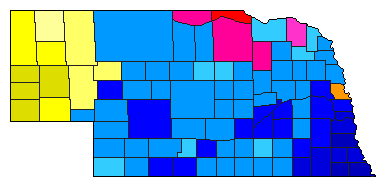 1984 Nebraska County Map of Republican Primary Election Results for Senator