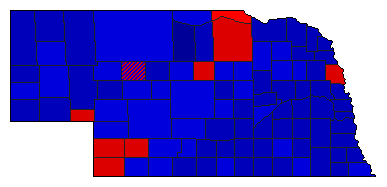 1996 Nebraska County Map of Republican Primary Election Results for Senator