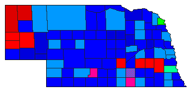 1986 Nebraska County Map of Republican Primary Election Results for Governor
