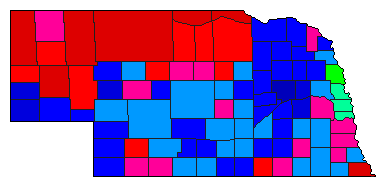 2022 Nebraska County Map of Republican Primary Election Results for Governor