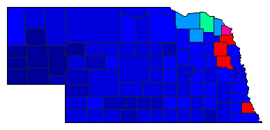 1986 Nebraska County Map of Republican Primary Election Results for Lt. Governor