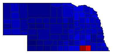 1990 Nebraska County Map of Republican Primary Election Results for Lt. Governor
