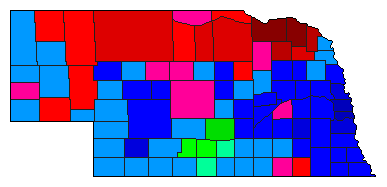1994 Nebraska County Map of Republican Primary Election Results for Lt. Governor