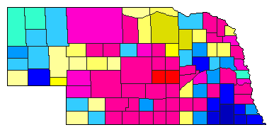 1998 Nebraska County Map of Republican Primary Election Results for Lt. Governor