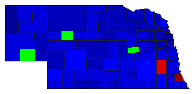 2010 Nebraska County Map of Republican Primary Election Results for State Treasurer