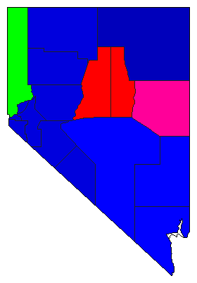 1920 Nevada County Map of Republican Primary Election Results for Senator