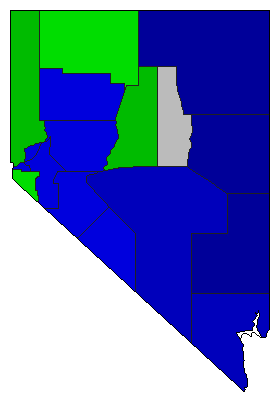 1968 Nevada County Map of Republican Primary Election Results for Senator