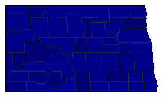 2018 North Dakota County Map of Republican Primary Election Results for Senator