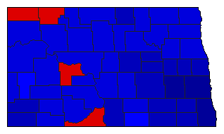 2016 North Dakota County Map of Republican Primary Election Results for Governor
