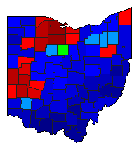 1986 Ohio County Map of Republican Primary Election Results for Governor