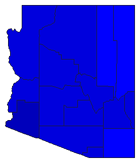 2010 Arizona County Map of Republican Primary Election Results for Senator