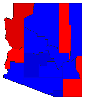2016 Arizona County Map of Republican Primary Election Results for Senator