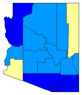 2014 Arizona County Map of Republican Primary Election Results for Governor
