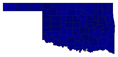 2010 Oklahoma County Map of Republican Primary Election Results for Senator
