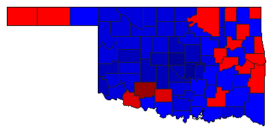 2014 Oklahoma County Map of Republican Primary Election Results for Senator