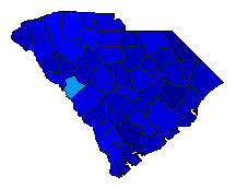 2014 South Carolina County Map of Republican Primary Election Results for Senator