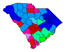 2010 South Carolina County Map of Republican Primary Election Results for Lt. Governor