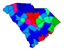2002 South Carolina County Map of Republican Primary Election Results for Secretary of State