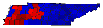 2002 Tennessee County Map of Republican Primary Election Results for Senator
