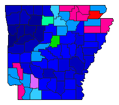 2010 Arkansas County Map of Republican Primary Election Results for Senator