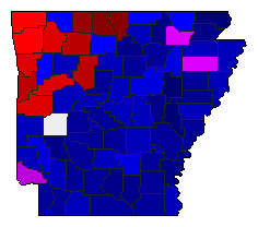 1994 Arkansas County Map of Republican Primary Election Results for Governor
