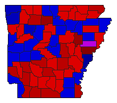 2010 Arkansas County Map of Republican Primary Election Results for Lt. Governor