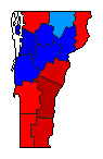 2022 Vermont County Map of Republican Primary Election Results for Senator