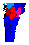 1964 Vermont County Map of Republican Primary Election Results for Governor