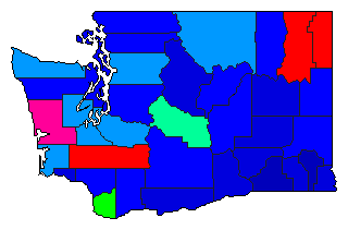 1976 Washington County Map of Republican Primary Election Results for Governor