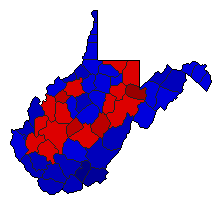 1960 West Virginia County Map of Republican Primary Election Results for Governor