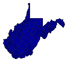 2000 West Virginia County Map of Republican Primary Election Results for Governor