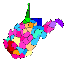 2004 West Virginia County Map of Republican Primary Election Results for Governor