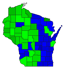 1946 Wisconsin County Map of Republican Primary Election Results for Senator