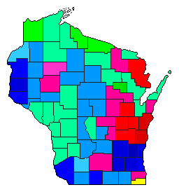 1980 Wisconsin County Map of Republican Primary Election Results for Senator