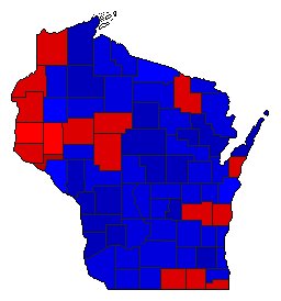 1988 Wisconsin County Map of Republican Primary Election Results for Senator