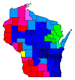1994 Wisconsin County Map of Republican Primary Election Results for Senator