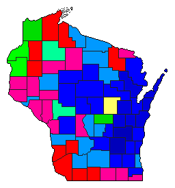 2004 Wisconsin County Map of Republican Primary Election Results for Senator